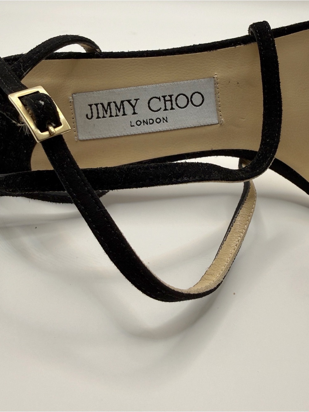 Authentic Jimmy Choo Black Suede Elaine Strappy Sandals High Heels Stiletto - Picture 11 of 15